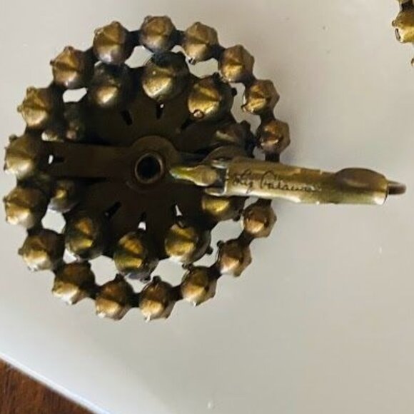 Liz Palacios Florette Leverback Earrings Made With Swarovski Crystals Brass Tone - Picture 7 of 10